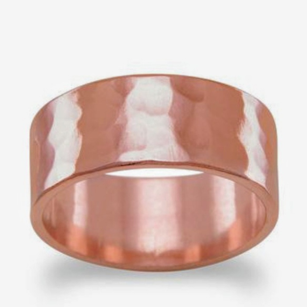 8mm Solid Copper Hammered Ring